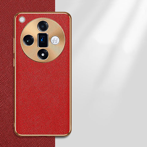 Coque Luxe Cuir Housse Etui S03 pour Oppo Find X7 Ultra 5G Rouge