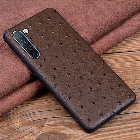 Coque Luxe Cuir Housse Etui S03 pour Oppo K7 5G Marron