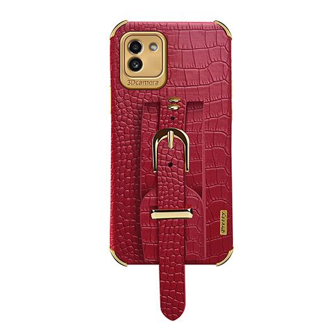 Coque Luxe Cuir Housse Etui S03 pour Samsung Galaxy A03 Rouge