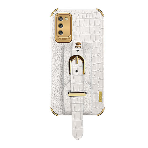 Coque Luxe Cuir Housse Etui S03 pour Samsung Galaxy A03s Blanc