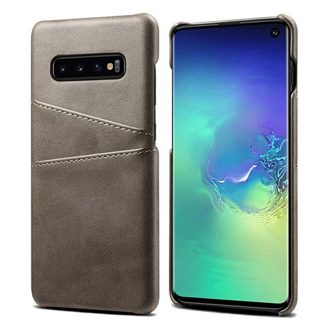 Coque Luxe Cuir Housse Etui S03 pour Samsung Galaxy S10 5G Gris