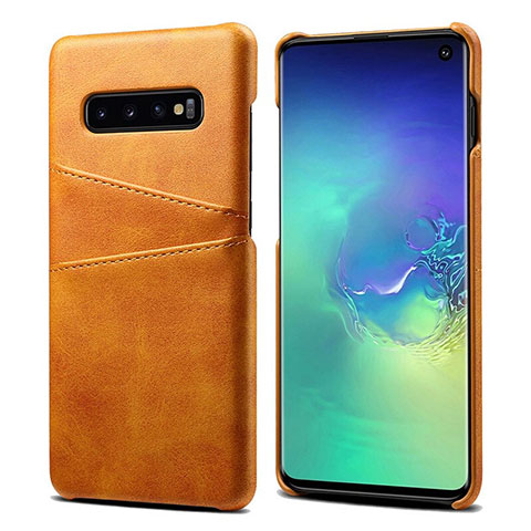 Coque Luxe Cuir Housse Etui S03 pour Samsung Galaxy S10 5G Orange