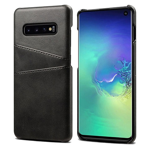 Coque Luxe Cuir Housse Etui S03 pour Samsung Galaxy S10 Noir