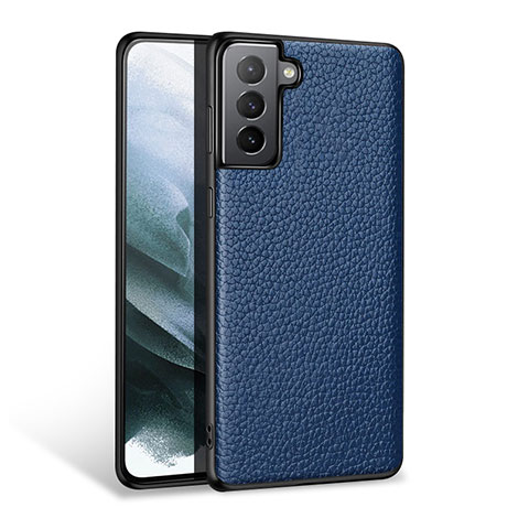 Coque Luxe Cuir Housse Etui S03 pour Samsung Galaxy S21 Plus 5G Bleu