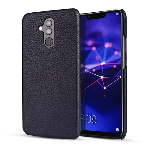 Coque Luxe Cuir Housse Etui S04 pour Huawei Mate 20 Lite Bleu