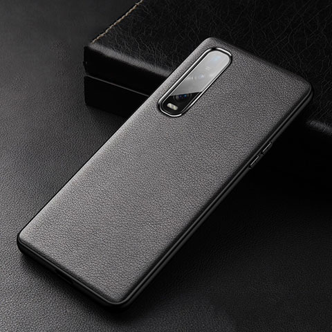 Coque Luxe Cuir Housse Etui S04 pour Oppo Find X2 Pro Noir