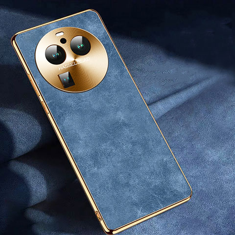 Coque Luxe Cuir Housse Etui S04 pour Oppo Find X6 Pro 5G Bleu