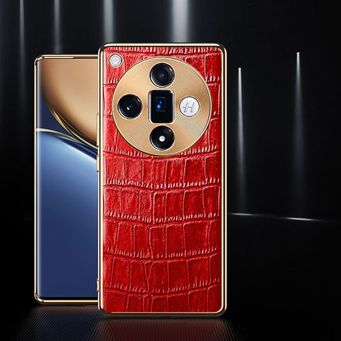 Coque Luxe Cuir Housse Etui S04 pour Oppo Find X7 5G Rouge