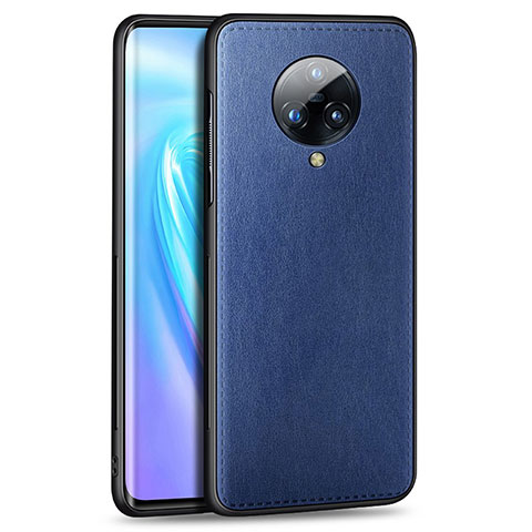 Coque Luxe Cuir Housse Etui S04 pour Vivo Nex 3 Bleu