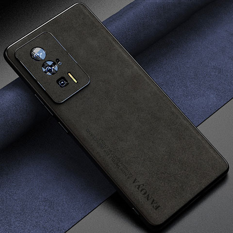 Coque Luxe Cuir Housse Etui S04 pour Xiaomi Poco F5 Pro 5G Noir