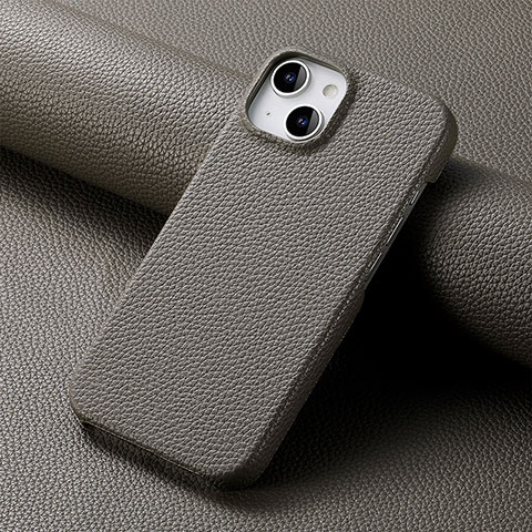 Coque Luxe Cuir Housse Etui S04D pour Apple iPhone 14 Plus Gris Fonce