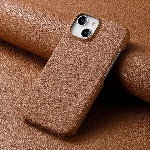 Coque Luxe Cuir Housse Etui S04D pour Apple iPhone 14 Plus Marron