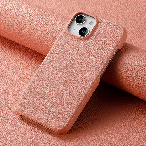 Coque Luxe Cuir Housse Etui S04D pour Apple iPhone 15 Rose