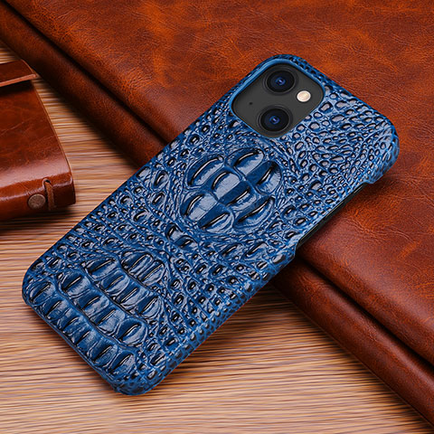 Coque Luxe Cuir Housse Etui S05 pour Apple iPhone 13 Mini Bleu