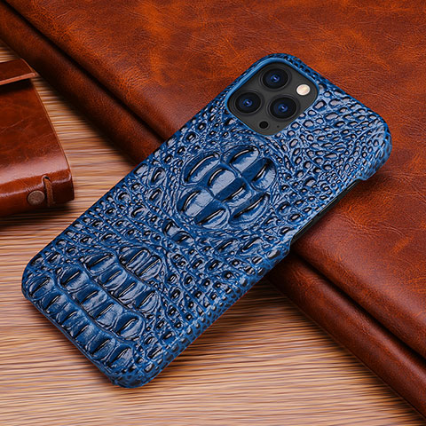 Coque Luxe Cuir Housse Etui S05 pour Apple iPhone 13 Pro Bleu