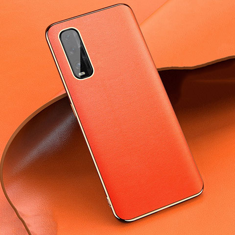 Coque Luxe Cuir Housse Etui S05 pour Oppo Find X2 Orange