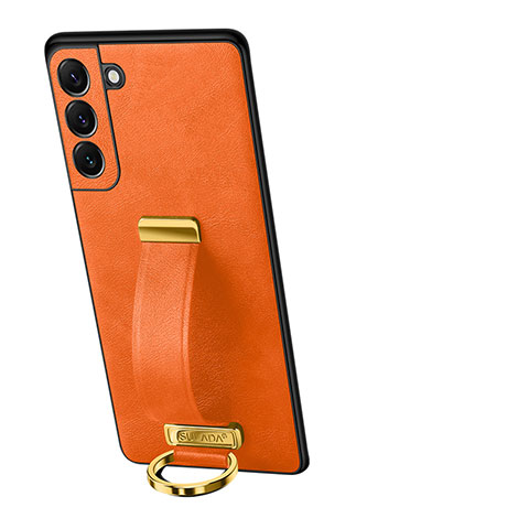 Coque Luxe Cuir Housse Etui S05 pour Samsung Galaxy S21 5G Orange