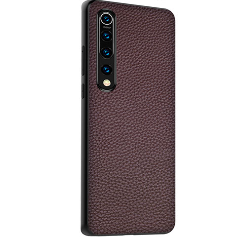 Coque Luxe Cuir Housse Etui S05 pour Xiaomi Mi 10 Marron