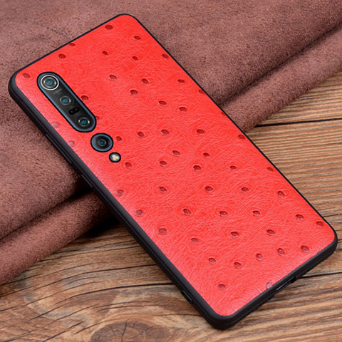 Coque Luxe Cuir Housse Etui S05 pour Xiaomi Mi 10 Pro Rouge