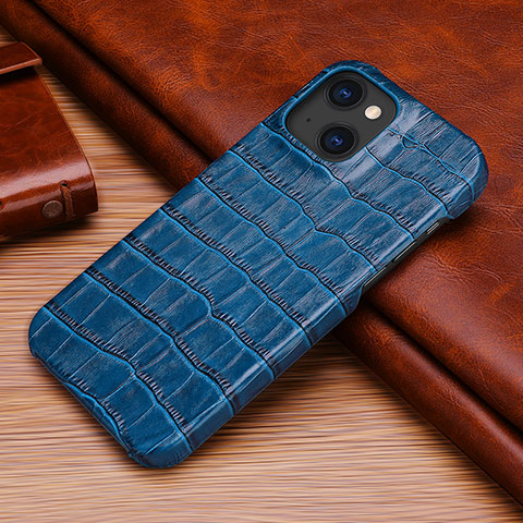 Coque Luxe Cuir Housse Etui S06 pour Apple iPhone 14 Plus Bleu