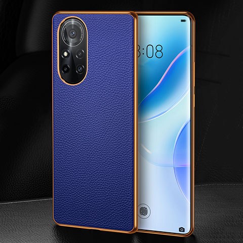 Coque Luxe Cuir Housse Etui S07 pour Huawei Nova 8 Pro 5G Bleu