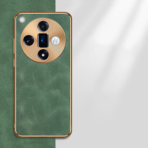 Coque Luxe Cuir Housse Etui S07 pour Oppo Find X7 Ultra 5G Vert