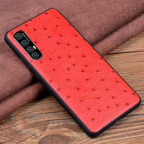 Coque Luxe Cuir Housse Etui S07 pour Oppo Reno3 Pro Rouge