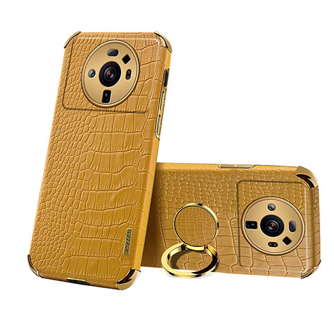 Coque Luxe Cuir Housse Etui S07 pour Xiaomi Mi 12S Ultra 5G Jaune