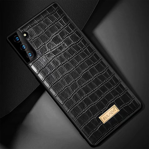 Coque Luxe Cuir Housse Etui S08 pour Samsung Galaxy S21 Plus 5G Noir