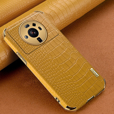 Coque Luxe Cuir Housse Etui S08 pour Xiaomi Mi 12S Ultra 5G Jaune