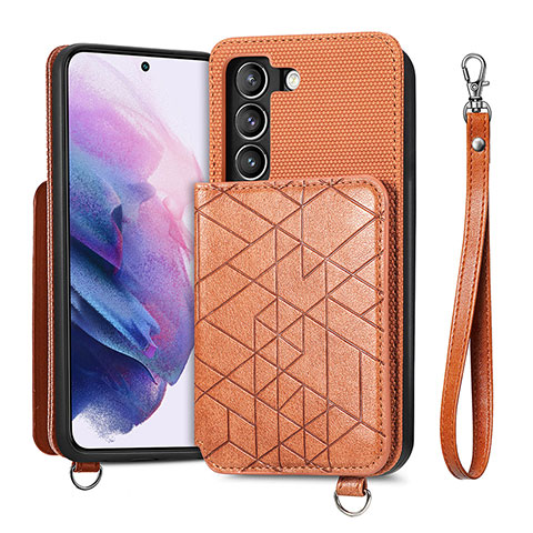 Coque Luxe Cuir Housse Etui S08D pour Samsung Galaxy S21 5G Marron