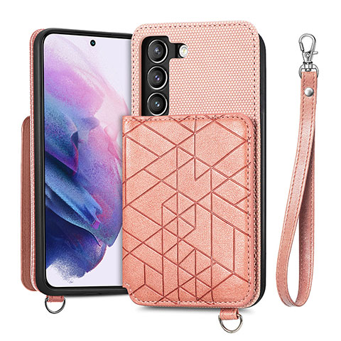 Coque Luxe Cuir Housse Etui S08D pour Samsung Galaxy S22 Plus 5G Or Rose