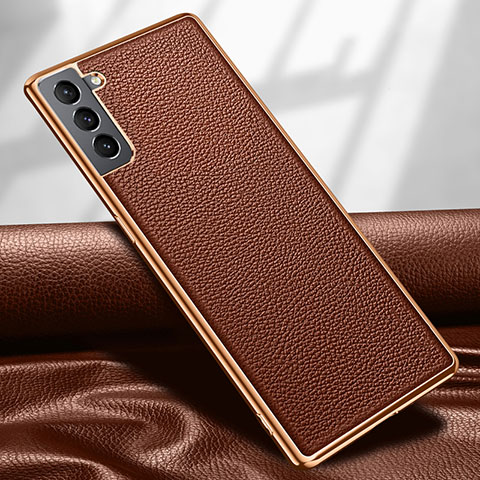 Coque Luxe Cuir Housse Etui S09 pour Samsung Galaxy S24 5G Marron