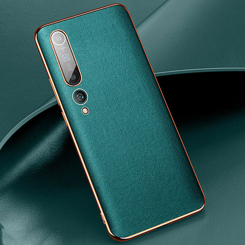 Coque Luxe Cuir Housse Etui S09 pour Xiaomi Mi 10 Vert