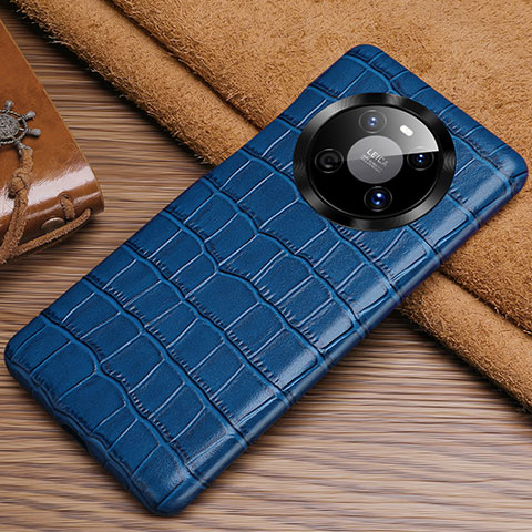 Coque Luxe Cuir Housse Etui ST3 pour Huawei Mate 40 Bleu