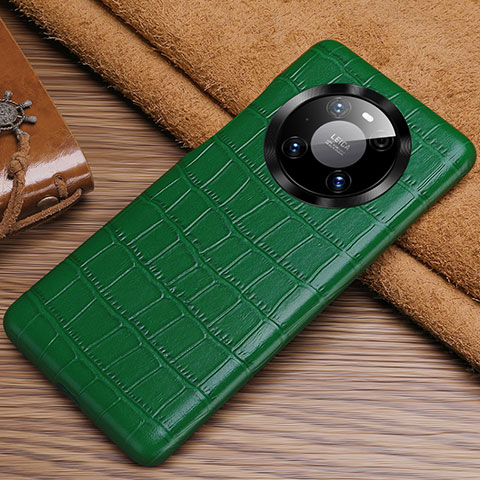 Coque Luxe Cuir Housse Etui ST3 pour Huawei Mate 40 Pro Vert