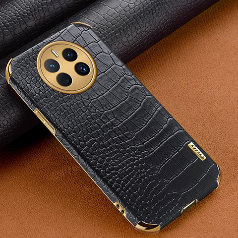 Coque Luxe Cuir Housse Etui XD1 pour Huawei Mate 50 Noir