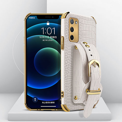 Coque Luxe Cuir Housse Etui XD1 pour Oppo A53s 5G Blanc