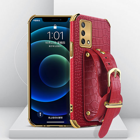 Coque Luxe Cuir Housse Etui XD1 pour Oppo A95 4G Rouge