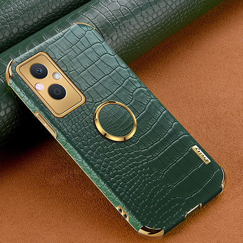 Coque Luxe Cuir Housse Etui XD1 pour Oppo A96 5G Vert