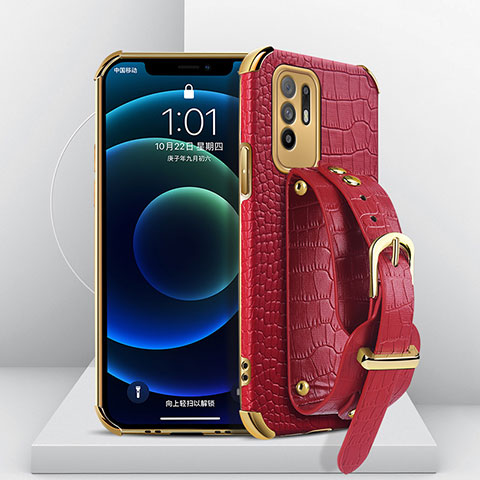 Coque Luxe Cuir Housse Etui XD1 pour Oppo F19 Pro+ Plus 5G Rouge