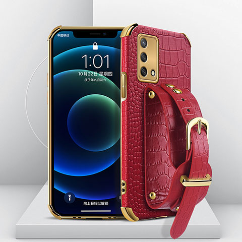 Coque Luxe Cuir Housse Etui XD1 pour Oppo F19 Rouge