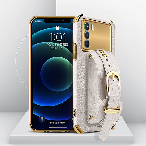 Coque Luxe Cuir Housse Etui XD1 pour Oppo K9 Pro 5G Blanc