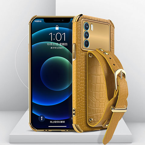 Coque Luxe Cuir Housse Etui XD1 pour Oppo K9 Pro 5G Jaune