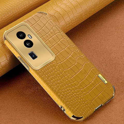 Coque Luxe Cuir Housse Etui XD1 pour Oppo Reno10 Pro+ Plus 5G Jaune