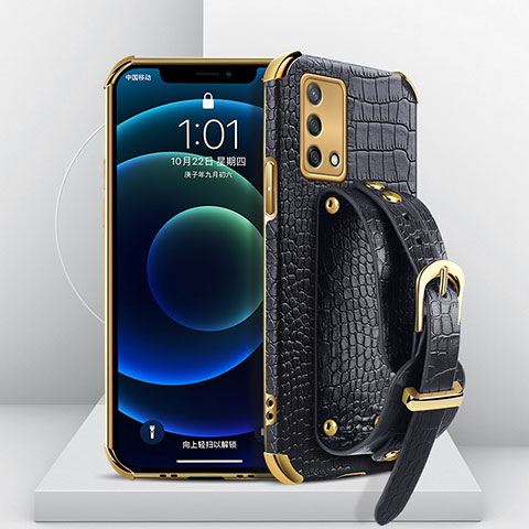 Coque Luxe Cuir Housse Etui XD1 pour Oppo Reno6 Lite Noir