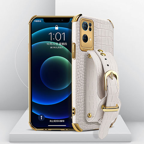 Coque Luxe Cuir Housse Etui XD1 pour Oppo Reno7 Pro 5G Blanc