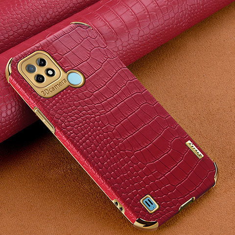 Coque Luxe Cuir Housse Etui XD1 pour Realme C21 Rouge