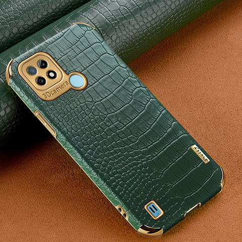 Coque Luxe Cuir Housse Etui XD1 pour Realme C21 Vert