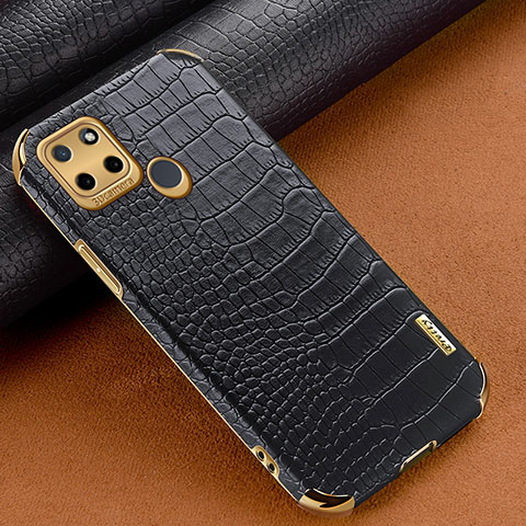 Coque Luxe Cuir Housse Etui XD1 pour Realme C25Y India Noir